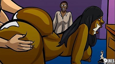 ebony cuckold watches wifey fuck fat white cock!