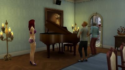 abnormal grandfather drills his magnificent granddaughter on the pool NTR