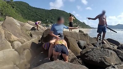 Passers-by were outraged, but she continued to suck and pray to screw her bootie