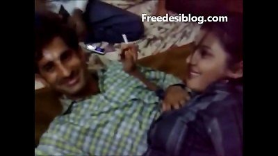 Desi girl and dude love in hotel room With Hindi Audio