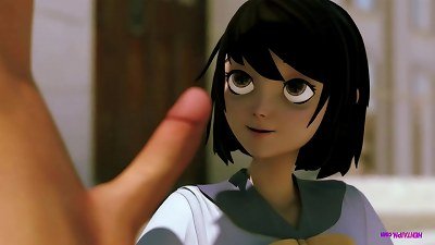 large boner stud screws spectacular Classmate on Stairs In Front of school | three dimensional anime porn :X(ENG Voices)