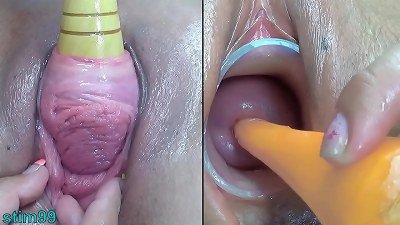 lesbians milf Peehole foray & fucking with vegetables