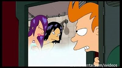 Futurama hentai - shower three-way