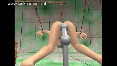 fellows uses super-cute girl as orgy slave