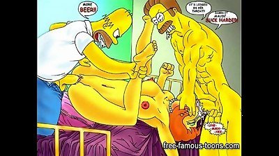 Simpsons vs Futurama manga porn parody
