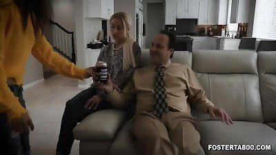 japanese nubile Aria Skye is very aroused to get adopted by Misha Mynx and her husband.But this pair is naughty and welcomes  Aria with a molten family 3some.